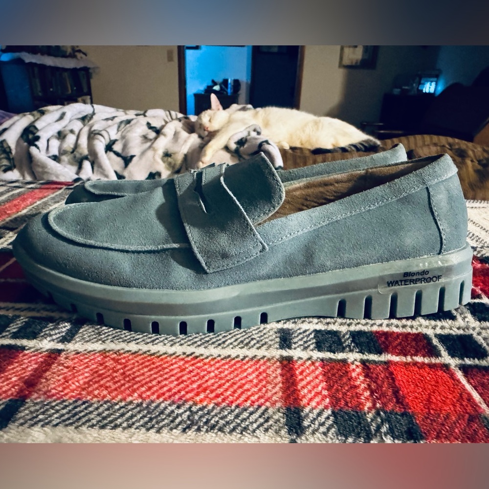 Blondo baby blue suede shoes size 8. New